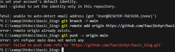 Why can't I upload my project to GitHub?